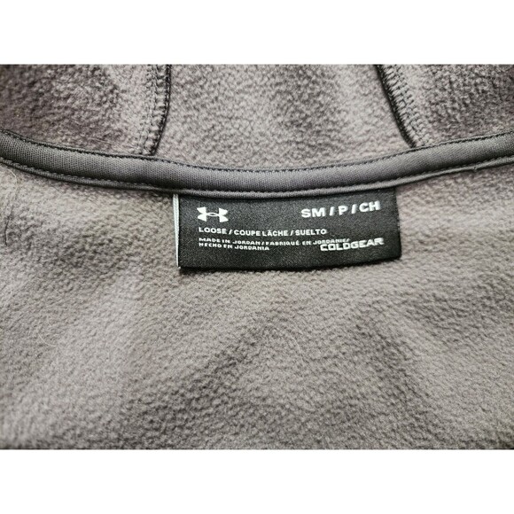 Under Armour Mens ColdGear Pullover Hoodie Sweatshirt Grayish Brown Logo Size S - Picture 6 of 9